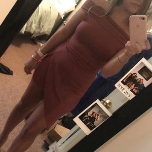 Solemio Ash red/orange mini dress